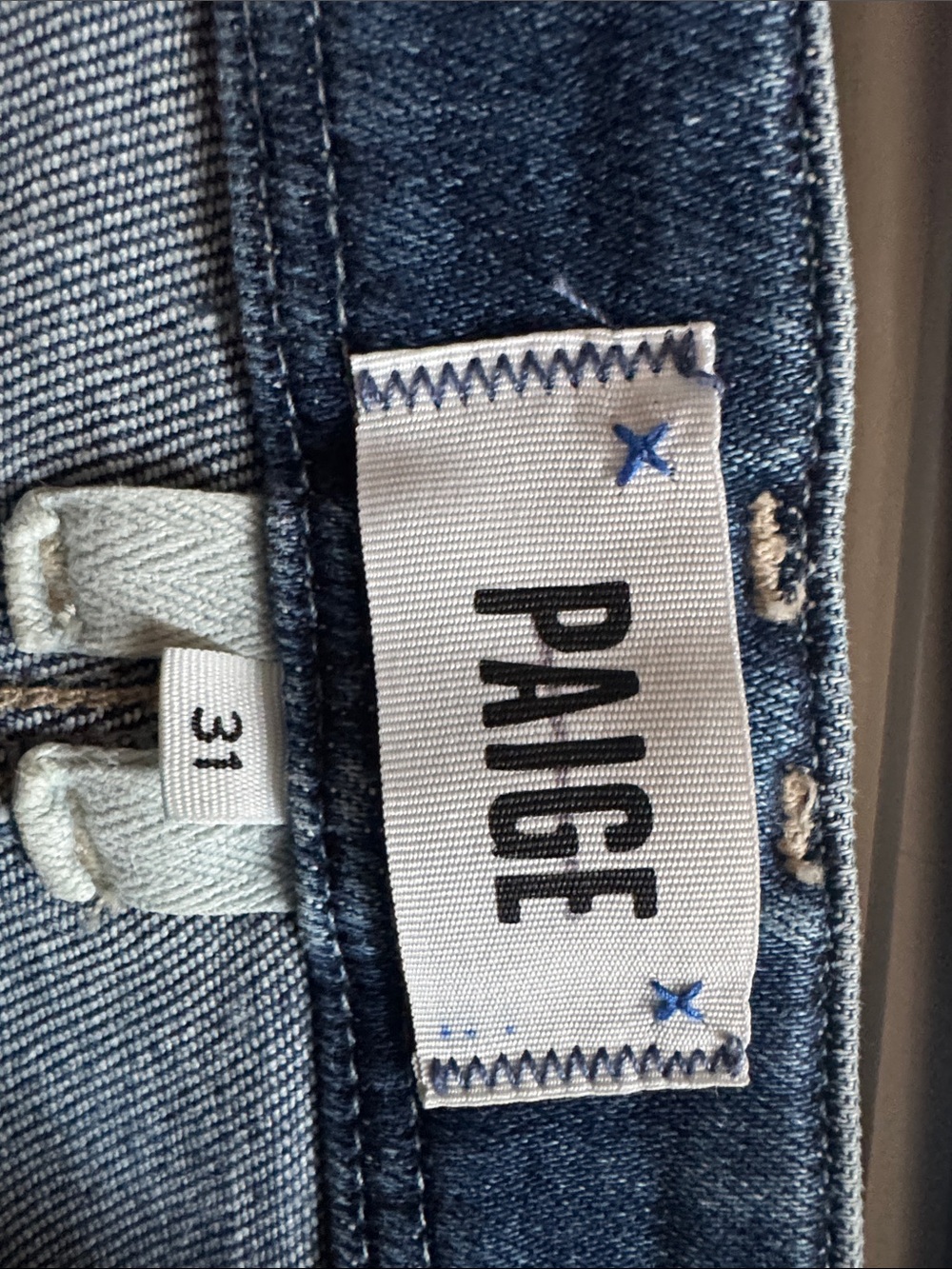 PAIGE Mid Blue Wide-Leg Jeans with Raw Hem - Picture 2 of 4